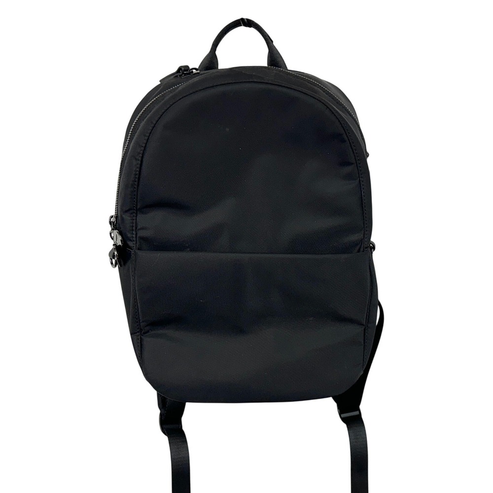 Lo & Sons The Rowledge Backpack Black Nylon Convertible Laptop Travel Bag Solid